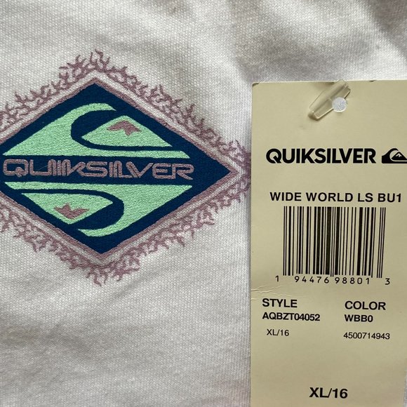 QUIKSILVER Youth Unisex Wide World Long Sleeve T-Shirt - Picture 3 of 7
